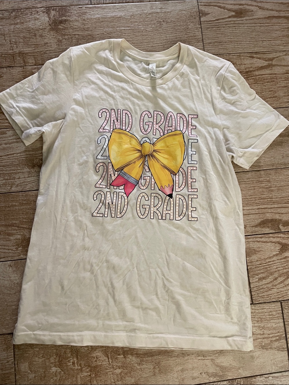 Woman’s '2nd Grade' Graphic Tee with Yellow Bow